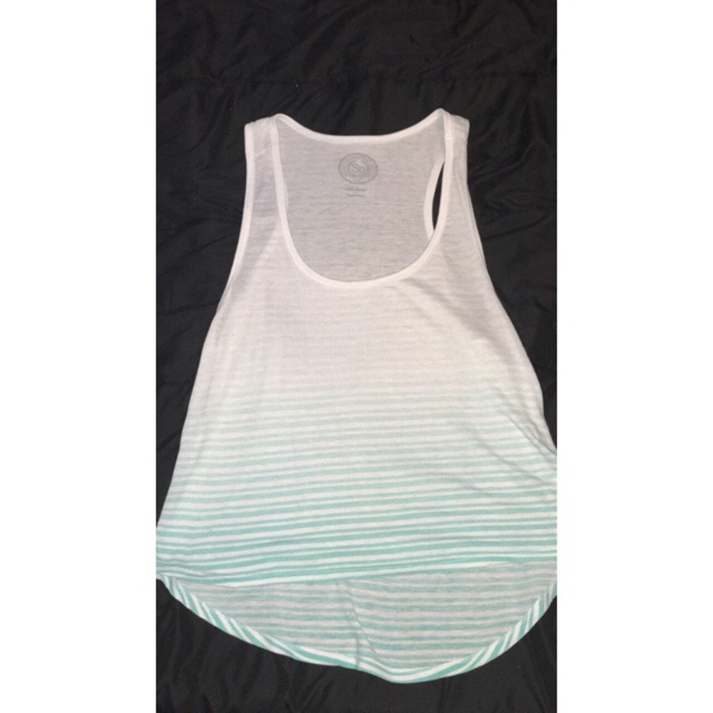 White and teal crop top!